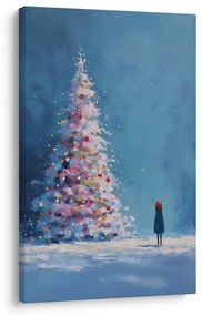 Картина на платно – Вълшебна нощ с коледно дърво