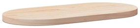 824350 vidaXL Плот за маса, 80x40x2,5 см, бор масив, овален