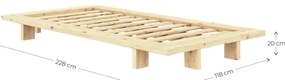 Кафяво единично легло от масивен бор с включена подматрачна рамка 90x200 cm Japan – Karup Design