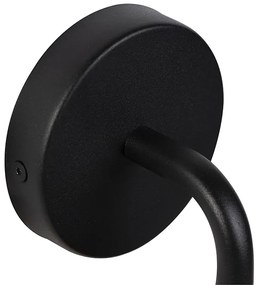 Ръстична външна стенна лампа черна със стъкло - Elza