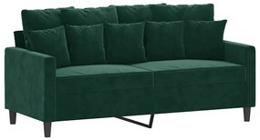 359305 vidaXL 2-местен диван, тъмнозелен, 140 см, кадифе