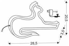 Розова бебешка лампа Cat - Candellux Lighting