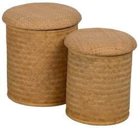 Плетена табуретка в естествен цвят Rattan – Ixia