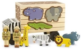 Melissa & Doug - Дървено камионче-сортер - Сафари