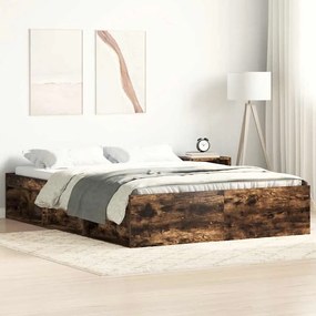 3203863 vidaXL Рамка за легло, опушен дъб, 140x200 см