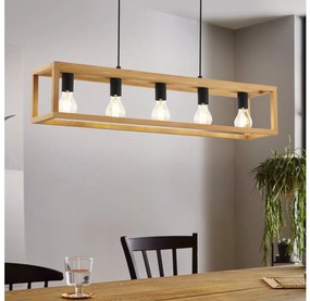 Eglo 32143 - Полилей с кабелно окачване BLACKCROWN 5xE27/40W/230V кафяв