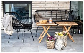 Черен градински диван от изкуствен ратан Trieste - House Nordic