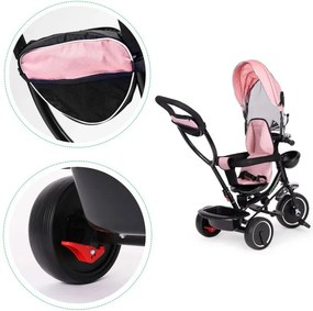 Триколка, детска количка розова ECOTOYS