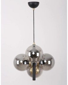 Черно-сива висяща лампа със стъклен абажур ø 15 cm Forte - Squid Lighting