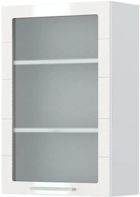 Висящ шкаф Hudson V9-60-1KS with Витрина-White - White glossy