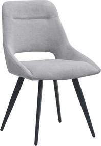 Тапициран трапезен стол Firenze TopMebel в сив цвят с черни метални крака 51x60x81см.