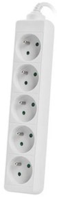 Разклонител LANBERG, 2500W, 1.5 метра, 5 контакта, Защита за деца, Бял