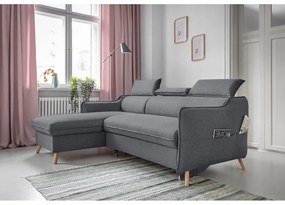 Тъмно сив ъглов разтегателен диван, ляв ъгъл Sweet Harmony - Miuform