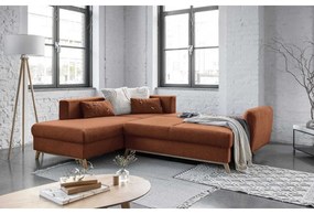 Оранжев ъглов разтегателен диван ляв ъгъл, Scandic Lagom - Miuform