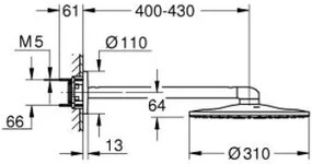Душ глава с рамо Grohe Rain Душ Smart Active-Bronze mat