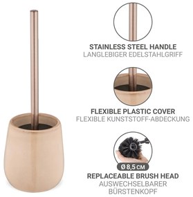 Бежова керамична четка за тоалетна Sirmione – Wenko