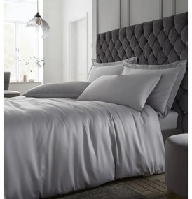 Сиво спално бельо за двойно легло 200x200 cm Silky Soft - Catherine Lansfield