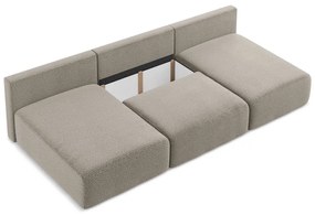 Бежов разтегателен ъглов диван с място за съхранение Kalena – Makamii