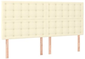 3116436 vidaXL Горни табли за легло 4 бр кремави 90x5x78/88 см,изкуствена кожа