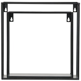 Комплект от 2 черни стенни рафта WOOOD Meert