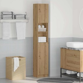 856049 vidaXL Шкаф за баня Artisan Oak 32x25,5x190 cm Инженерна дървесина