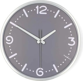 Nedis CLWA3226SS - Стенен часовник Ø 30,5 см, 1xAA, матов хром