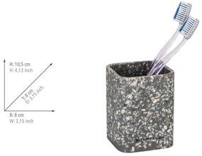 Сива чаша за четки за зъби от полиресин Tom Tailor T-Terrazzo – Wenko