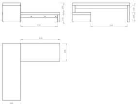 Бяла променлива маса за телевизор орех Cliff - TemaHome