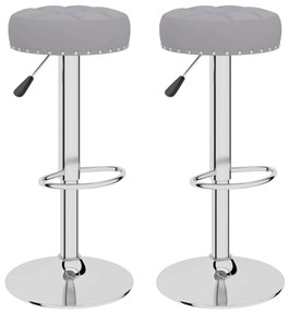 332971 vidaXL Бар табуретки, 2 бр, сиви, текстил
