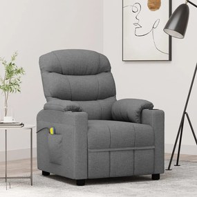 348082 vidaXL Масажен стол, светлосив, текстил