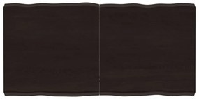 364027 vidaXL Плот за маса тъмнокафяв 120x60x(2-6) см обработен масивен дъб