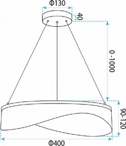ВИСЯЩА ТАВАННА ЛАМПА G144-CP 40 GOLD