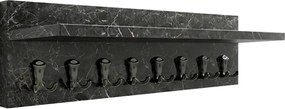 Folin melamine wall coat hanger with mirror in anthracite color 90x4x90см.