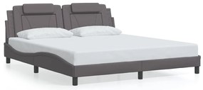 3208113 vidaXL Рамка за легло Viana без матрак, сива, 180x200 см, изкуствена кожа