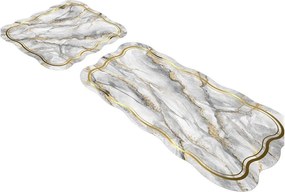 Сиви/ в златист цвят килими за баня в комплект 2 бр. 60x100 cm – Foutastic