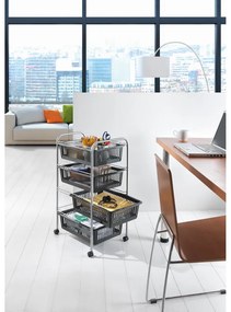 Подвижен рафт в тъмносиво-сребристо 46x78 cm - Metaltex