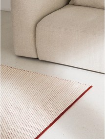 Червен /бежов ръчно изработен вълнен килим 140x200 cm Lenu – noo.ma