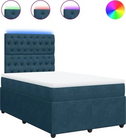 3294596 vidaXL Боксспринг легло с матрак, синьо, 120x190 см, кадифе