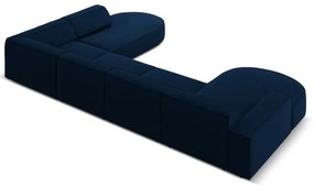 Ъглов диван от синьо кадифе (десен ъгъл) Jodie - Micadoni Home