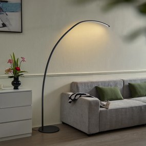 Модерна дъгова лампа черна вкл. LED с димер за докосване - Arlow