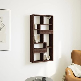 854559 vidaXL Стенен шкаф, кафяв дъб, 50x15x100 см, инженерно дърво