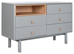 Скрин Home ESPRIT Син Сив Естествен полипропилен Дървен MDF 120 x 40 x 75 cm