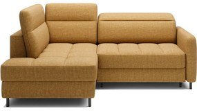 Жълт кадифен разтегателен ъглов диван с място за съхранение (ляв ъгъл L форма) Barea – ELTAP