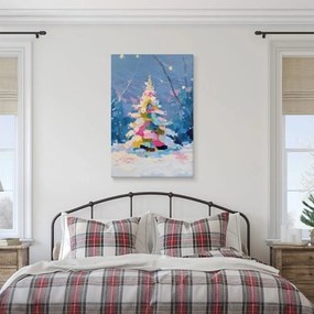 Картина на платно – Празнична нощ с цветно дърво