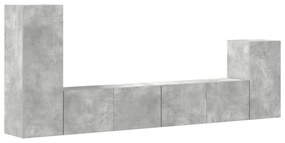 3114625 vidaXL Комплект ТВ шкафове от 4 части, бетонно сив, инженерно дърво
