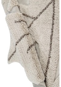 Бежов ръчно изработен памучен детски килим подходящ за пране 120x180 cm Monstera Natural – Lorena Canals