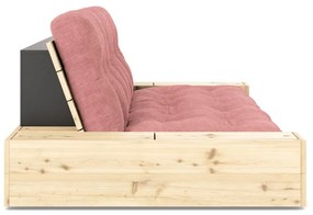 Розов разтегателен диван от велур 244 см Base – Karup Design