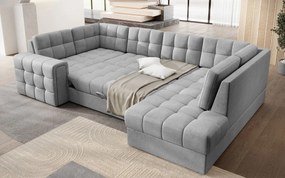 Ъглов диван Bale U-Сиво-Десен