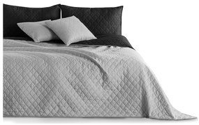 Черна и сива двустранна покривка за легло от микрофибър, 240 x 260 cm Axel - DecoKing