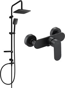Mexen Sven надземен душ комплект с тропически душ и душ батерия Milo, черен - 71340262-70